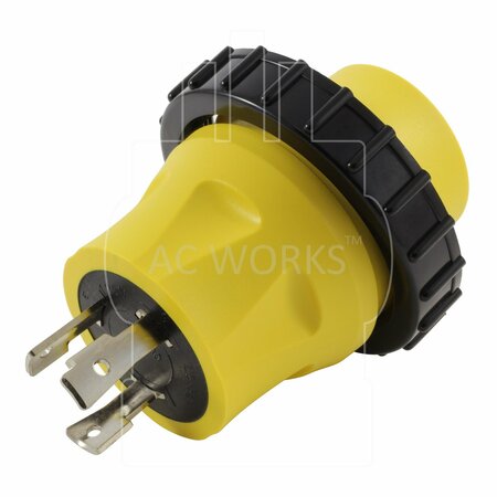 Ac Works RV/Marine 30A 3-Prong Locking Plug to 30A RV/Marine L5-30R Female Connector RVL530M30